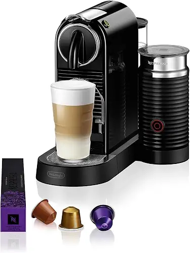 Nespresso CitiZ Coffee and Espresso Machine by De'Longhi with Milk Frother, Black, 9.3 x 14.6