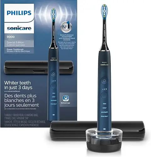 PHILIPS Sonicare DiamondClean 9000 Electric Toothbrush, 1 Brush Head, Aqua
