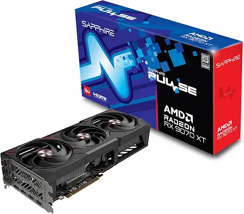 Sapphire 11348-03-20G Pulse AMD Radeon™ RX 9070 XT Gaming Graphics Card with 16GB GDDR6, AMD