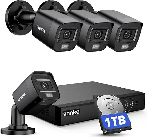 ANNKE 8CH H.265+ 3K Lite Wired Security Camera System,4X 2MP Cam, 1TB HDD