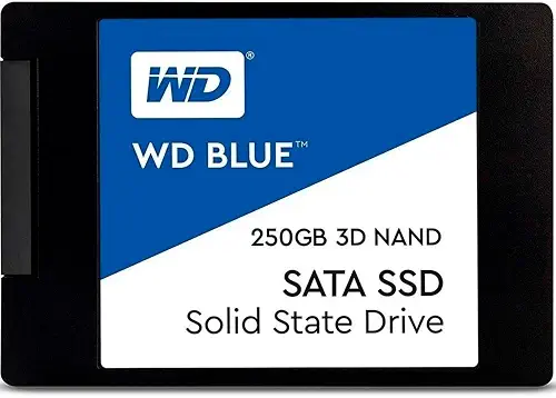 Western Digital 250GB WD Blue 3D NAND Internal PC SSD - SATA III 6 Gb/s, 2.5"/7mm, Up to 550 WDS250G2B0A