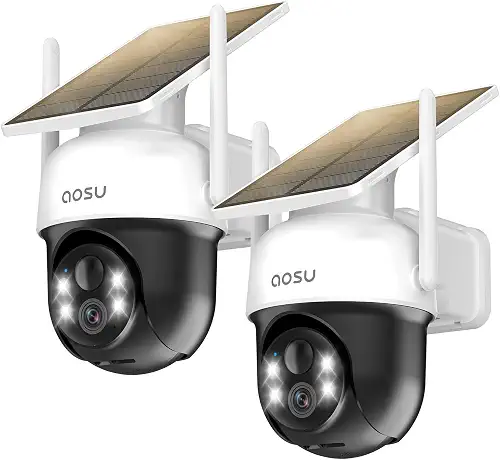 aosu Solar Camera Outdoor Wireless for Home Surveillance,Fixed Solar Panel WiFi