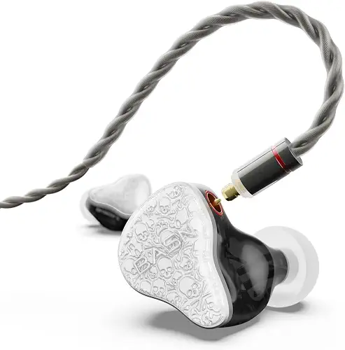 BASN Bmaster5 in Ear Monitor,5 Driver Noise Isolating IEM Headphone (White)
