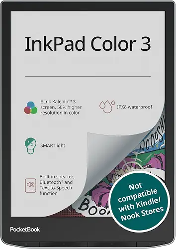 PocketBook InkPad Color 3 E Ink E-Reader 32GB - Enhanced 7.8'' Color E-Paper